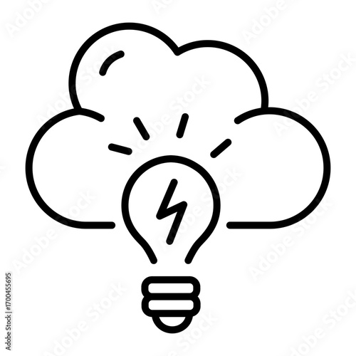 An outline style icon showing cloud innovation