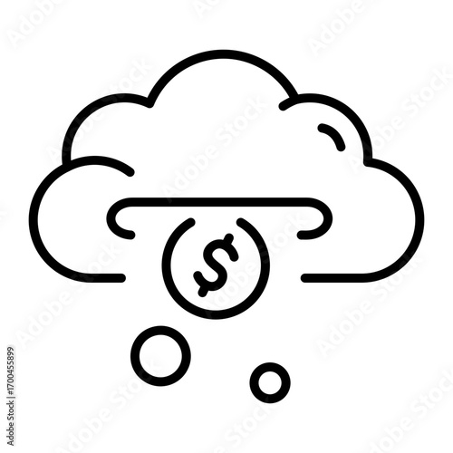 An outline style icon showing cloud earning