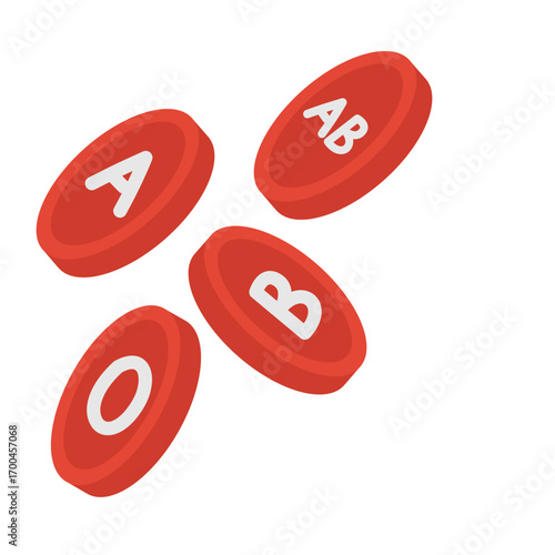 Blood Type Icons A B AB O Vector Illustration
