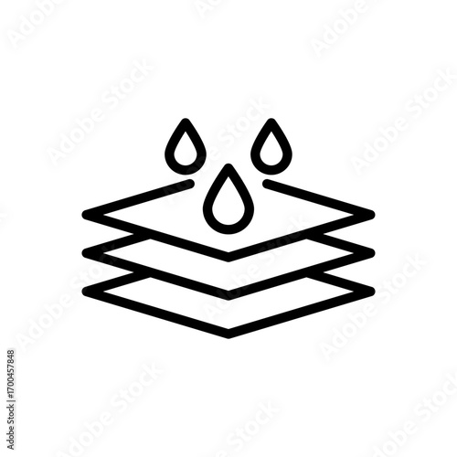 Water resistant material line icon, vector illustration