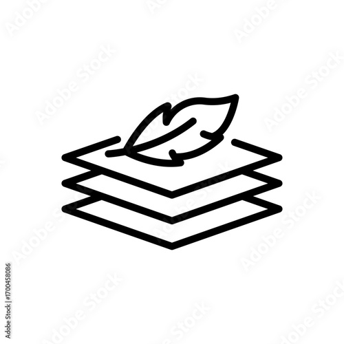 fabric with feather filler icon, high comfort structure, less weight, vector illustration on white background