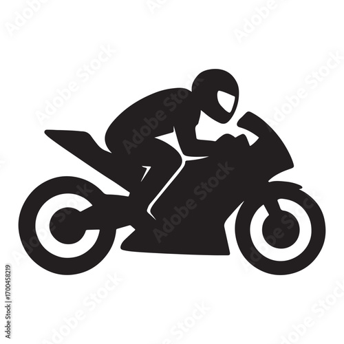 Vector art of silhouette of a motorcycle rider