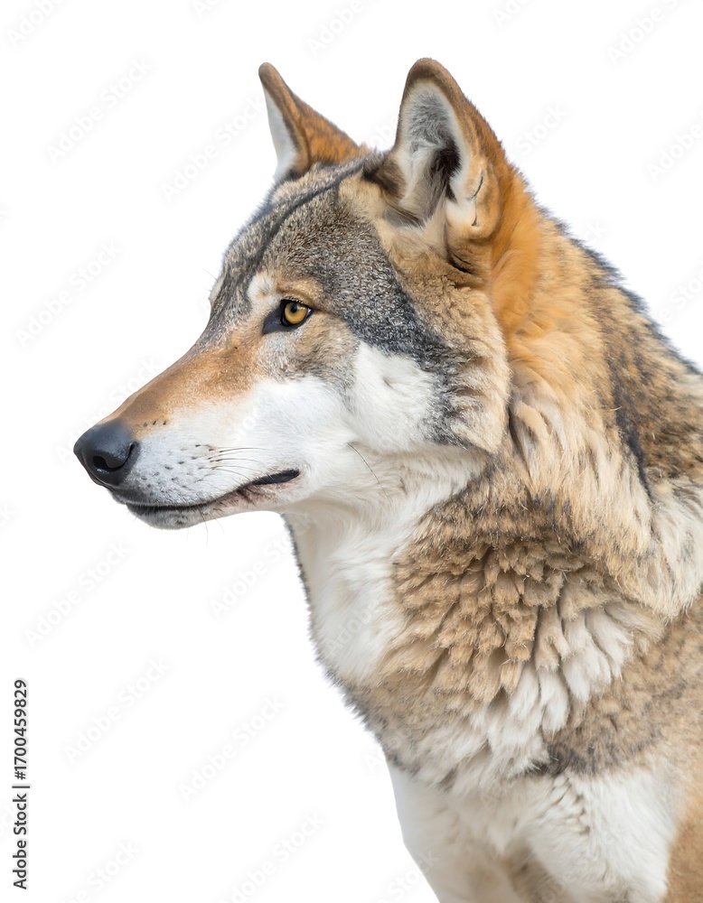 Obraz premium Wolf portrait, side view