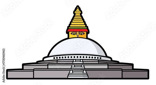 Ancient Stupa Illustration A Blend of History, Art, and Architectural Grandeur