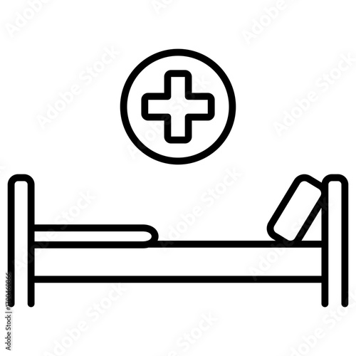 Hospital Bed Outline Icon