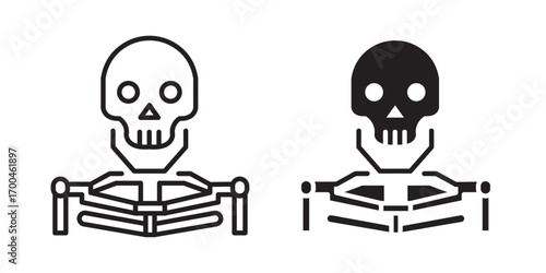 Skeleton icon .Vector illustration with stroke and fill on a white background.