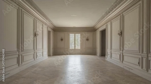 Empty formal hallway interior design