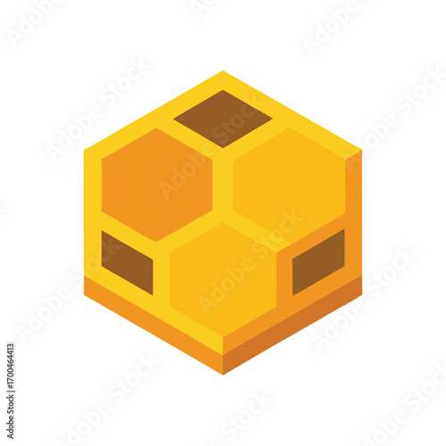 Honeycomb Slice Isolated on White Illustration