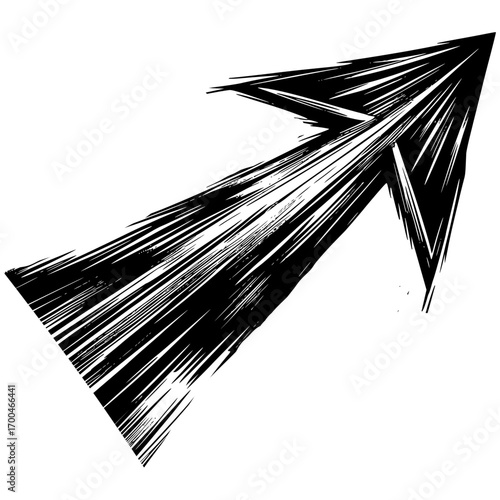 Arrow Indicating Growth: A bold, stylized black arrow points upwards, symbolizing progress and direction. It's an abstract representation of movement and aspiration.