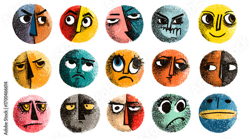 Colorful Abstract Faces with Diverse Expressions