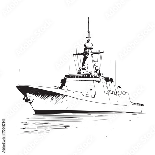 destroyer ship illastration