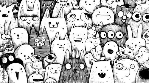 Cute Forest Animals in Snowy Woodland