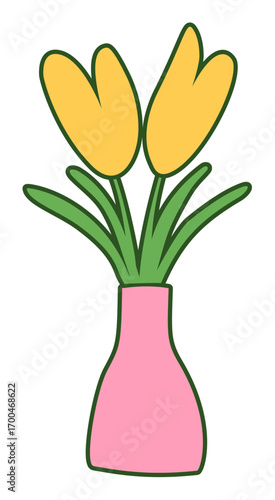 bouquet of tulips in vase