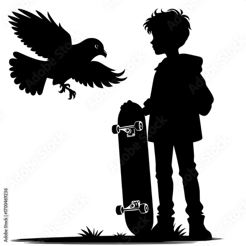 Boy with Skateboard