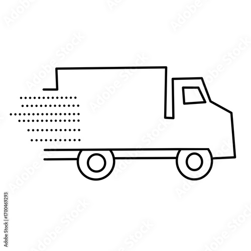 Express delivery truck vector glyph icons, fast delivery vans. Courier service transportation. Distribution and logistics isolated clipart collection.