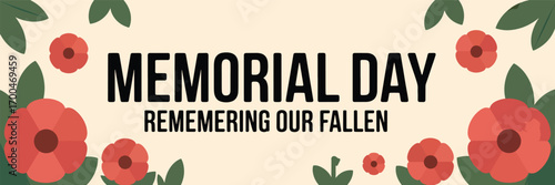 Remembering our fallen flat vector illustration background