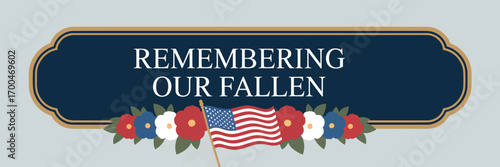 Remembering our fallen flat vector illustration background