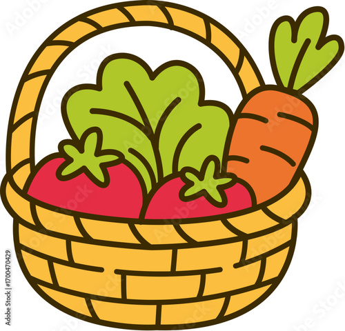 basket with vegetables