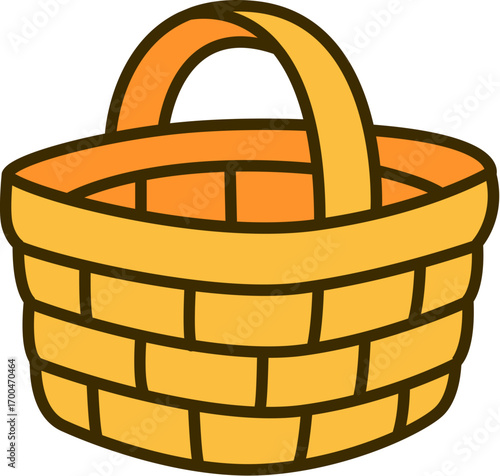 wicker basket isolated on white