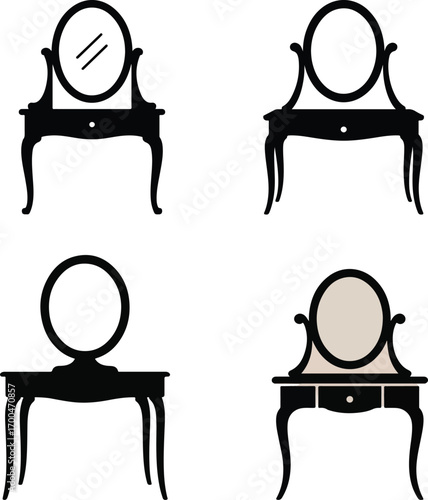 Vector silhouettes of people sitting and working in office and cafe settings