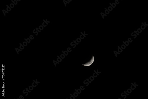 View of the crescent moon against sky at night