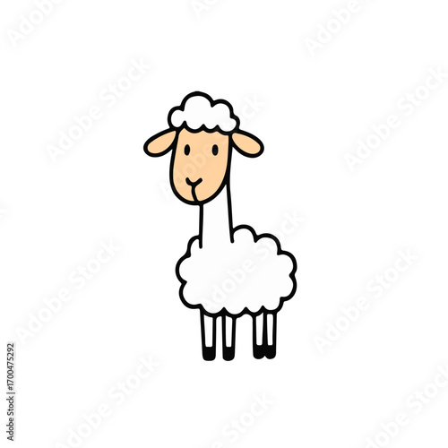 cute cartoon sheep in Vector illustration of fluffy sheep, ram, and lamb characters perfect for children’s design, farm animals, stickers, icons, and educational 