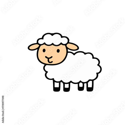 cute cartoon sheep in Vector illustration of fluffy sheep, ram, and lamb characters perfect for children’s design, farm animals, stickers, icons, and educational 