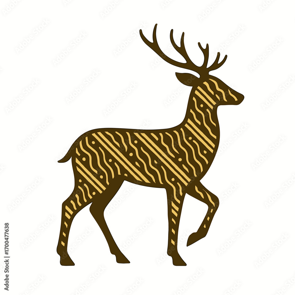 Obraz premium Geometric Deer: Elegant Line Art Animal Illustration