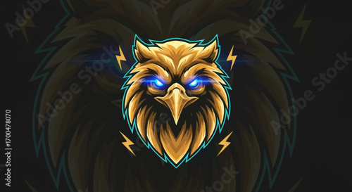 A green dragon head mascot with yellow eyes and sharp teeth against a black background with swirling green smoke.