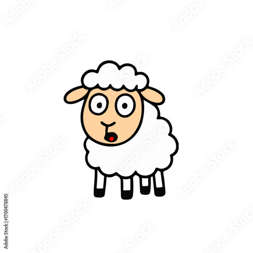 cute cartoon sheep in Vector illustration of fluffy sheep, ram, and lamb characters perfect for children’s design, farm animals, stickers, icons, and educational 