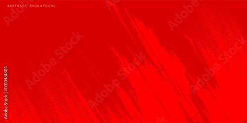 Modern red abstract banner background. Red banner template vector illustration with 3d overlap layer and geometric wave shapes. Futuristic technology digital abstract red colorful design banner.