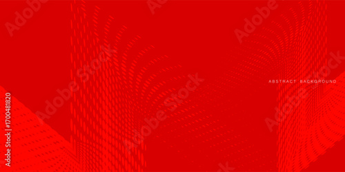 Modern red abstract banner background. Red banner template vector illustration with 3d overlap layer and geometric wave shapes. Futuristic technology digital abstract red colorful design banner.