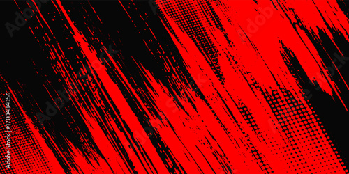 Modern red abstract banner background. Red banner template vector illustration with 3d overlap layer and geometric wave shapes. Futuristic technology digital abstract red colorful design banner.