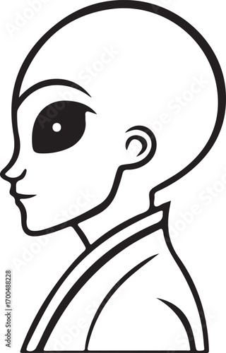 Alian vector icon flat line art