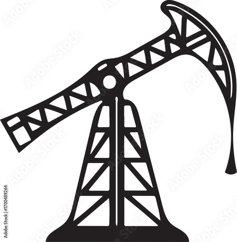 Mining machine icon flat vector illustration