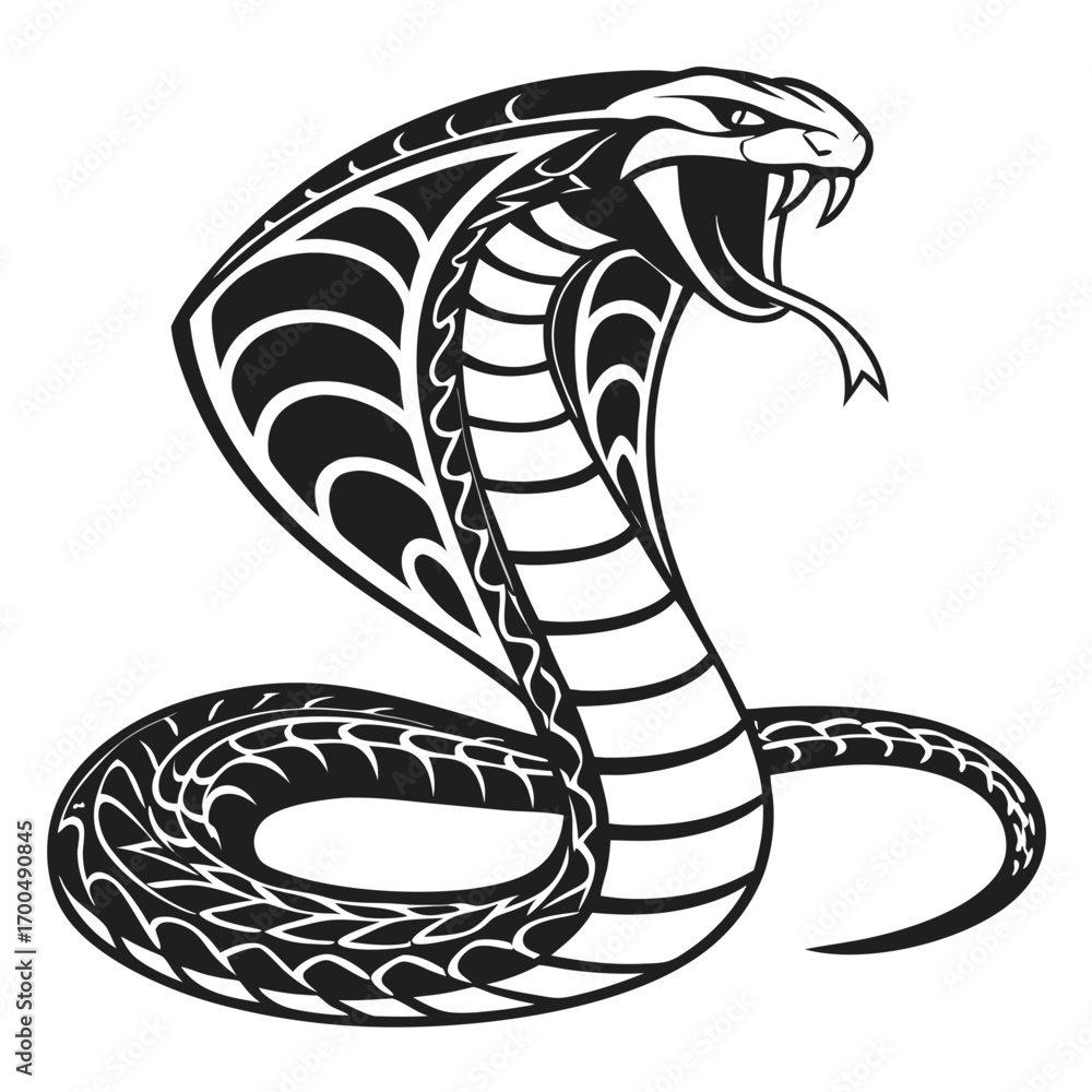 Fototapeta premium Aggressive Cobra Snake Vector Illustration 1.