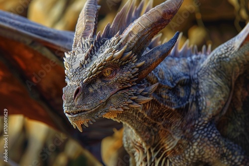 A Fearsome Dragon Grounded by Altitude An Intriguing Illustration of a Dragon Character Design