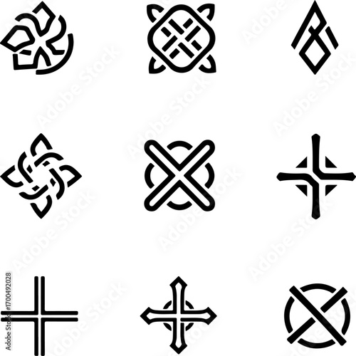 Celtic Tribal Cross Symbol Collection