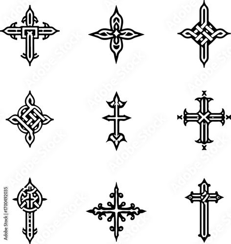Celtic Tribal Cross Symbol Collection