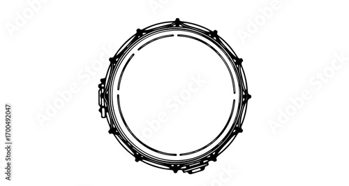 Hand drawn snare drum, a percussion instrument used in orchestras and bands