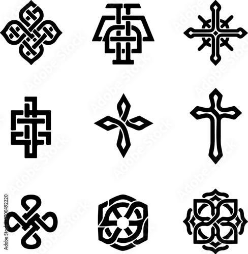 Celtic Tribal Cross Symbol Collection