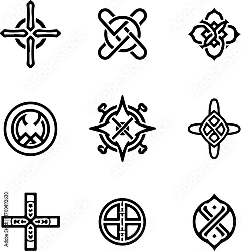 Celtic Tribal Cross Symbol Collection