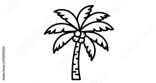 Palm tree, a tropical symbol of relaxation, vacation, and exotic destinations in paradise