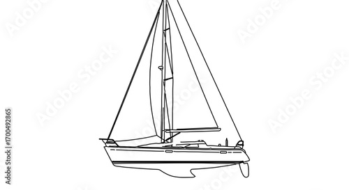 Elegant sailboat on, a symbol of freedom, adventure, and the serene beauty of maritime exploration