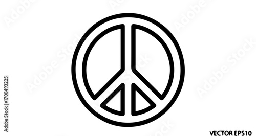 Peace symbol illustration, a universal emblem of harmony and nonviolence