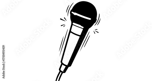 Illustration of a microphone, perfect for karaoke night or podcasting design projects