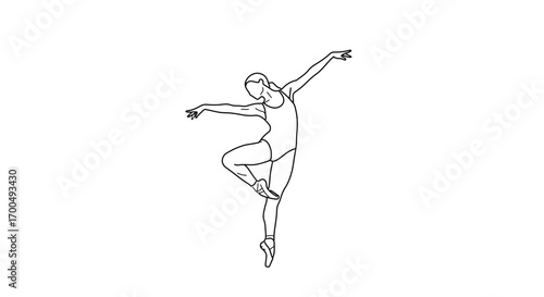 Elegant ballerina in graceful pose, showcasing balance and artistry with precision