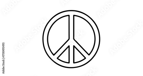 Peace sign icon symbol of pacifism and antiwar movement, vector illustration
