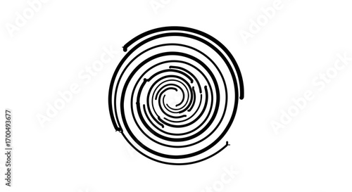 Abstract black and white spiral design is visually captivating and dynamic