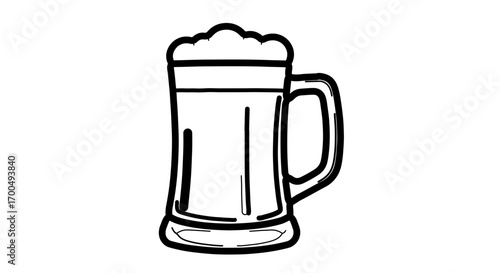 Beer mug with foam, a refreshing drink for celebration and relaxation time